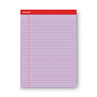 Universal Colored Perforated Ruled Writing Pads, Wide/Legal Rule, 50 Assorted Color 8.5 x 11.75 Sheets, 6/Pack (UNV35878)