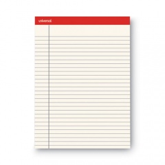 Universal Colored Perforated Ruled Writing Pads, Letter Size Pad (8.5 x 11.75), Wide/Legal Rule, 50 Ivory 8.5 x 11 Sheets, Dozen (35882)