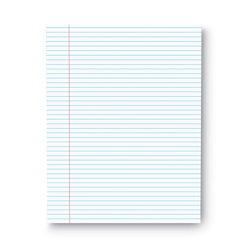 Universal Glue Top Pads, Narrow Rule, 50 White 8.5 x 11 Sheets, Dozen (UNV41000)