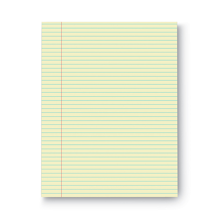 Universal Glue Top Pads, Narrow Rule, 50 Canary-Yellow 8.5 x 11 Sheets, Dozen (UNV42000)
