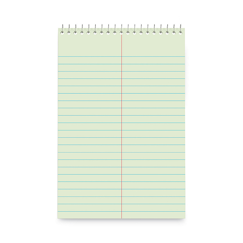 Universal Steno Pads, Gregg Rule, Red Cover, 80 Green-Tint 6 x 9 Sheets, 6/Pack (UNV86920PK)