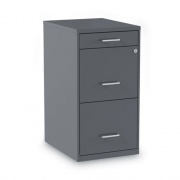 Alera Soho Vertical File Cabinet, 3 Drawers: Pencil/File/File, Letter, Charcoal, 14" x 18" x 26.9" (SVF1827CH)