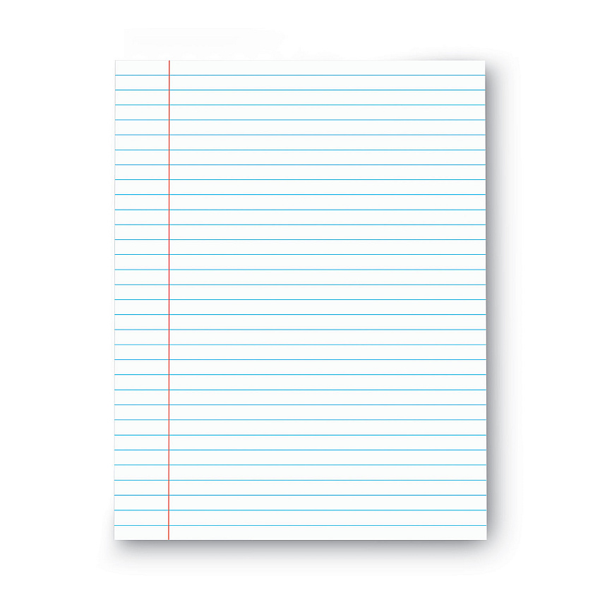 Universal Glue Top Pads, Wide/Legal Rule, 50 White 8.5 x 11 Sheets, Dozen (UNV11000)
