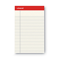 Universal Colored Perforated Ruled Writing Pads, Narrow Rule, 50 Ivory 5 x 8 Sheets, Dozen (UNV35852)