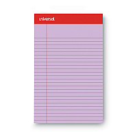 Universal Colored Perforated Ruled Writing Pads, Narrow Rule, 50 Orchid 5 x 8 Sheets, Dozen (UNV35854)