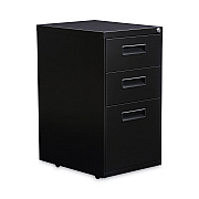 Alera File Pedestal, Left or Right, 3-Drawers: Box/Box/File, Legal/Letter, Black, 14.96" x 19.29" x 27.75" (ALEPABBFBL)