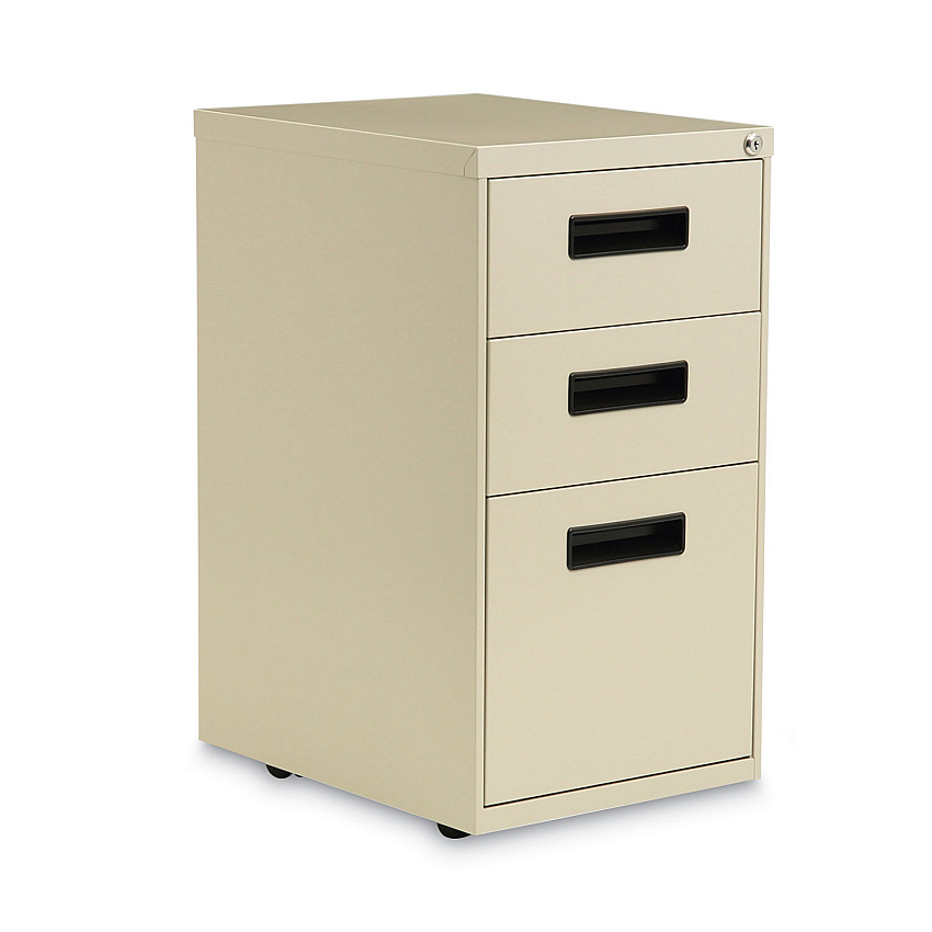 Alera File Pedestal, Left or Right, 3-Drawers: Box/Box/File, Legal/Letter, Putty, 14.96" x 19.29" x 27.75" (ALEPABBFPY)