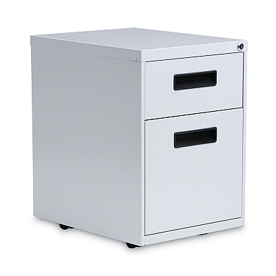 Alera File Pedestal, Left or Right, 2-Drawers: Box/File, Legal/Letter, Light Gray, 14.96" x 19.29" x 21.65" (ALEPABFLG)