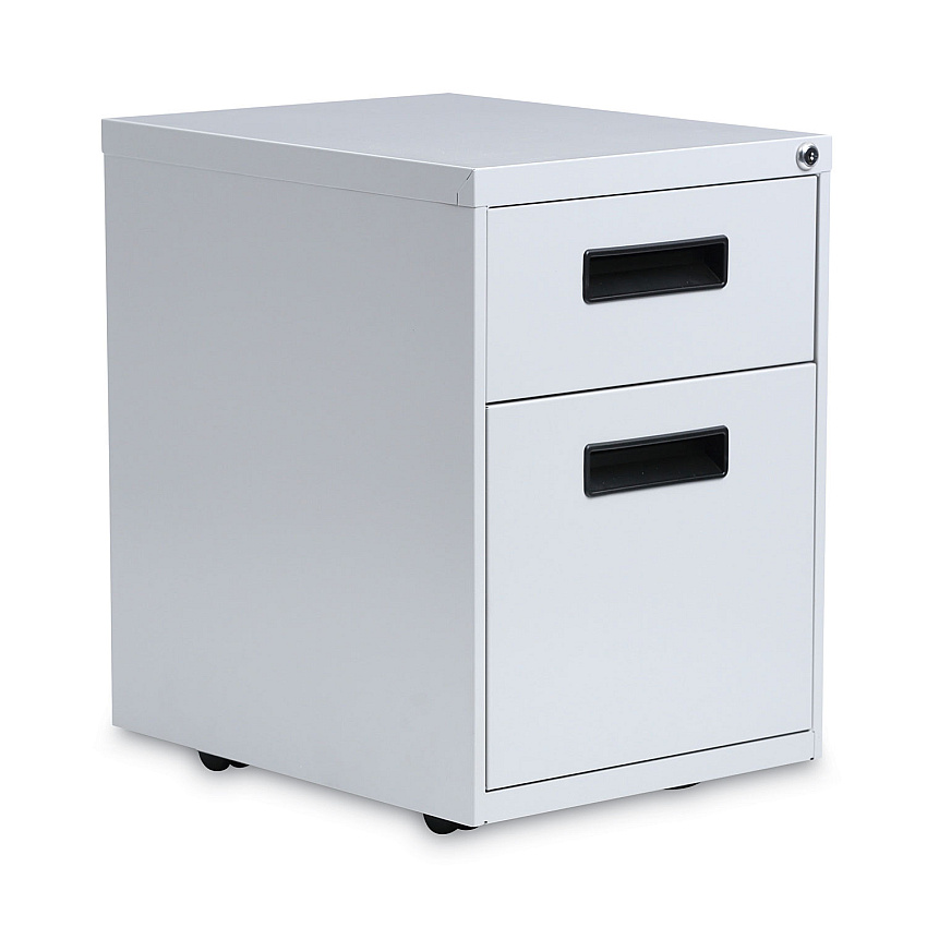 Alera File Pedestal, Left or Right, 2-Drawers: Box/File, Legal/Letter, Light Gray, 14.96" x 19.29" x 21.65" (ALEPABFLG)