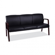 Alera Reception Lounge WL 3-Seat Sofa, 65.75w x 26d.13 x 33h, Black/Mahogany (RL2319M)
