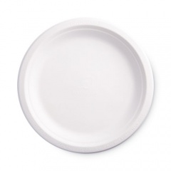Eco-Products Renewable and Compostable Sugarcane Plates, 9" dia, Natural White, 50/Packs (EPP013PK)