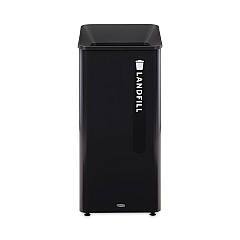 Rubbermaid Commercial Sustain Decorative Refuse with Recycling Lid, 23 gal, Metal/Plastic, Black (RCP2078988)