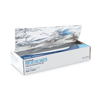 Boardwalk Heavy-Duty Aluminum Foil Pop-Up Sheets, 63 Gauge, 12 x 10.75, 200 Sheets/Box, 12 Boxes/Carton (BWK7164)