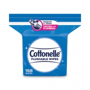 Cottonelle Fresh Care Flushable Cleansing Cloths, 1-Ply, 5 x 7.25, White, 168/Pack (10358EA)