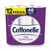 Cottonelle Ultra ComfortCare Toilet Paper, Soft Tissue, Mega Rolls, Septic Safe, 2 Ply, White, 284 Sheets/Roll, 12 Rolls/Pack (48596)
