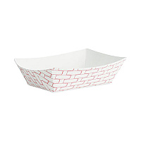 Boardwalk Paper Food Baskets, 0.5 lb Capacity, Red/White, 1,000/Carton (BWK30LAG050)