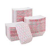 Boardwalk Paper Food Baskets, 1 lb Capacity, Red/White, 1,000/Carton (BWK30LAG100)