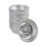 Boardwalk Round Aluminum To-Go Containers, 250 Gauge, 24 oz, 7" Diameter x 1.47"h, Silver, 500/Carton (BWKROUND7)