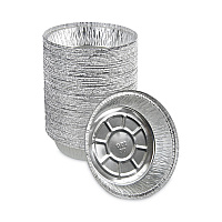 Boardwalk Round Aluminum To-Go Containers, 250 Gauge, 24 oz, 7" Diameter x 1.47"h, Silver, 500/Carton (BWKROUND7)