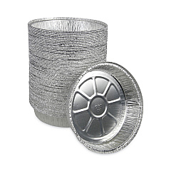 Boardwalk Round Aluminum To-Go Containers, 300 Gauge, 48 oz, 9" Diameter x 1.66"h, Silver, 500/Carton (BWKROUND9)