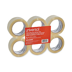 Universal Heavy-Duty Box Sealing Tape, 3" Core, 1.88" x 54.6 yds, Clear, 6/Pack (UNV93000)