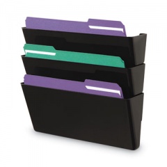 Universal Wall File Pockets, 3 Sections, Letter Size,13" x 4.13" x 14.5", Black, 3/Pack (08121)