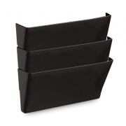 Universal Wall File Pockets, 3 Sections, Letter Size,13" x 4.13" x 14.5", Black, 3/Pack (08121)