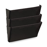 Universal Wall File Pockets, 3 Sections, Letter Size,13" x 4.13" x 14.5", Black, 3/Pack (UNV08121)