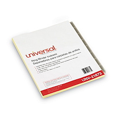 Universal Insertable Tab Index, 8-Tab, 11 x 8.5, Buff, Clear Tabs, 6 Sets (UNV21873)