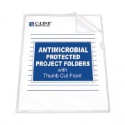 C-Line Antimicrobial Protected Poly Project Folders, Letter Size, Clear, 25/Box (62137)