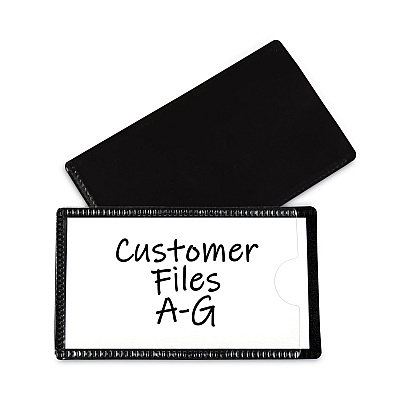 C-Line Slap-Stick Magnetic Label Holders, Side Load, 4.25 x 2.5, Black, 10/Pack (CLI87700)
