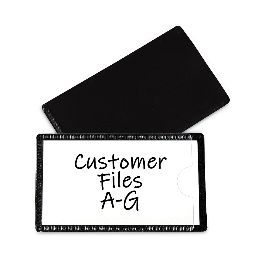 C-Line Slap-Stick Magnetic Label Holders, Side Load, 4.25 x 2.5, Black, 10/Pack (CLI87700)