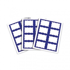 C-Line Laser Printer Name Badges, 3 3/8 x 2 1/3, White/Blue, 200/Box (92365)