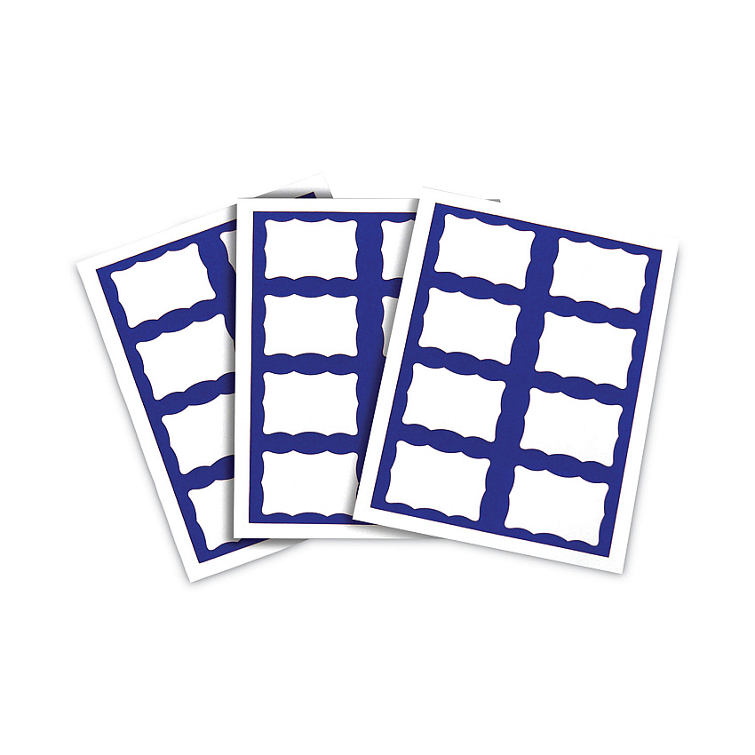 C-Line Laser Printer Name Badges, 3 3/8 x 2 1/3, White/Blue, 200/Box (CLI92365)