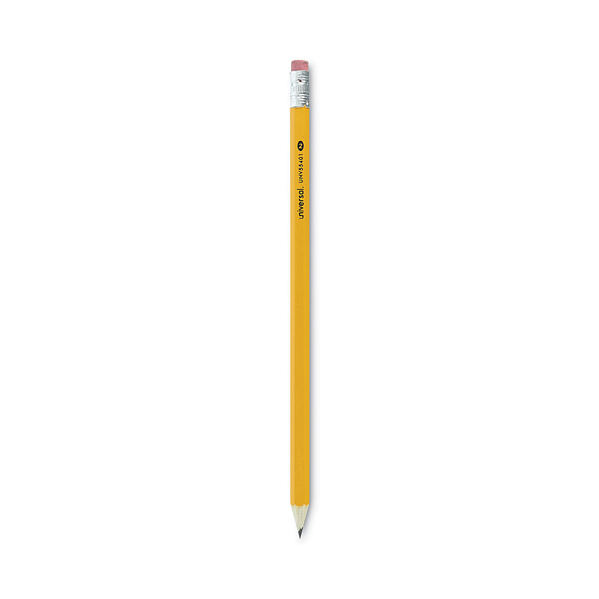 Universal #2 Pre-Sharpened Woodcase Pencil, HB (#2), Black Lead, Yellow Barrel, 24/Pack (UNV55401)