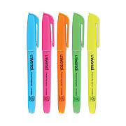 Universal Pocket Highlighters, Assorted Ink Colors, Chisel Tip, Assorted Barrel Colors, 5/Set (UNV08850)