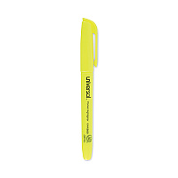 Universal Pocket Highlighter Value Pack, Fluorescent Yellow Ink, Chisel Tip, Yellow Barrel, 36/Pack (UNV08856)