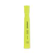 Universal Desk Highlighters, Fluorescent Yellow Ink, Chisel Tip, Yellow Barrel, Dozen (UNV08861)