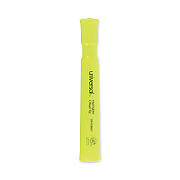 Universal Desk Highlighters, Fluorescent Yellow Ink, Chisel Tip, Yellow Barrel, Dozen (UNV08861)