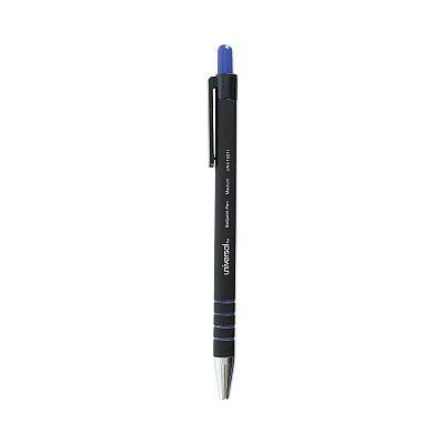 Universal Ballpoint Pen, Retractable, Medium 1 mm, Blue Ink, Blue Barrel, Dozen (UNV15511)