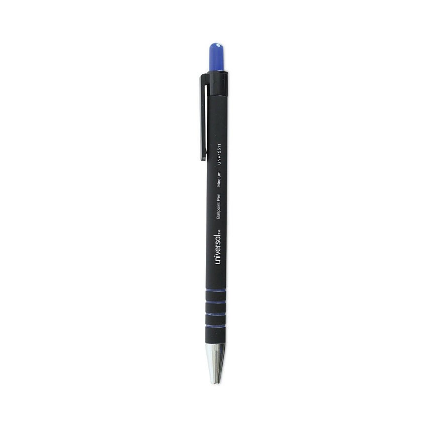 Universal Ballpoint Pen, Retractable, Medium 1 mm, Blue Ink, Blue Barrel, Dozen (UNV15511)