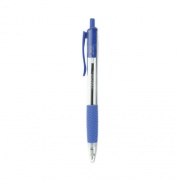 Universal Comfort Grip Ballpoint Pen, Retractable, Medium 1 mm, Blue Ink, Clear Barrel, Dozen (15531)