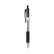 Universal Comfort Grip Ballpoint Pen, Retractable, Medium 1 mm, Black Ink, Clear Barrel, 48/Pack (15533)