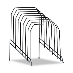 Universal Wire Tiered File Sorter, 8 Sections, Letter to Legal Size Files, 8" x 10.5" x 12.5", Black (UNV20070)