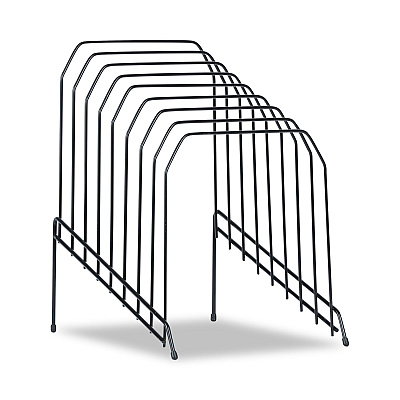 Universal Wire Tiered File Sorter, 8 Sections, Letter to Legal Size Files, 8" x 10.5" x 12.5", Black (UNV20070)