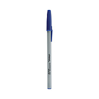 Universal Ballpoint Pen, Stick, Fine 0.7 mm, Blue Ink, Gray/Blue Barrel, Dozen (UNV27421)