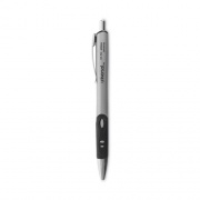 Universal Comfort Grip Gel Pen, Retractable, Medium 0.7 mm, Black Ink, Silver Barrel, Dozen (39720)