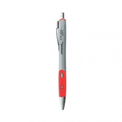 Universal Comfort Grip Gel Pen, Retractable, Medium 0.7 mm, Red Ink, Silver Barrel, Dozen (39722)