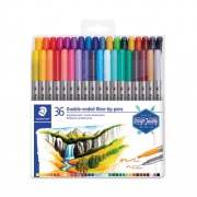 Staedtler Double Ended Markers, Assorted Bullet Tips, Assorted Colors, 36/Pack (3200TB36)
