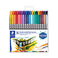 Staedtler Double Ended Markers, Assorted Bullet Tips, Assorted Colors, 36/Pack (STD3200TB36)